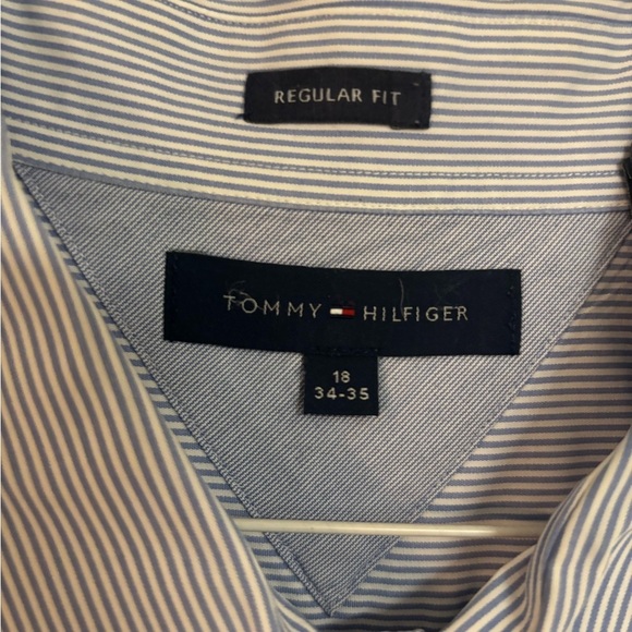 Tommy Hilfiger Men’s Dress Shirt - Size 18 / 34-35 - Regular Fit - Picture 2 of 4